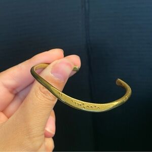 Brass cuff abstract indented curve cuff bangle bracelet